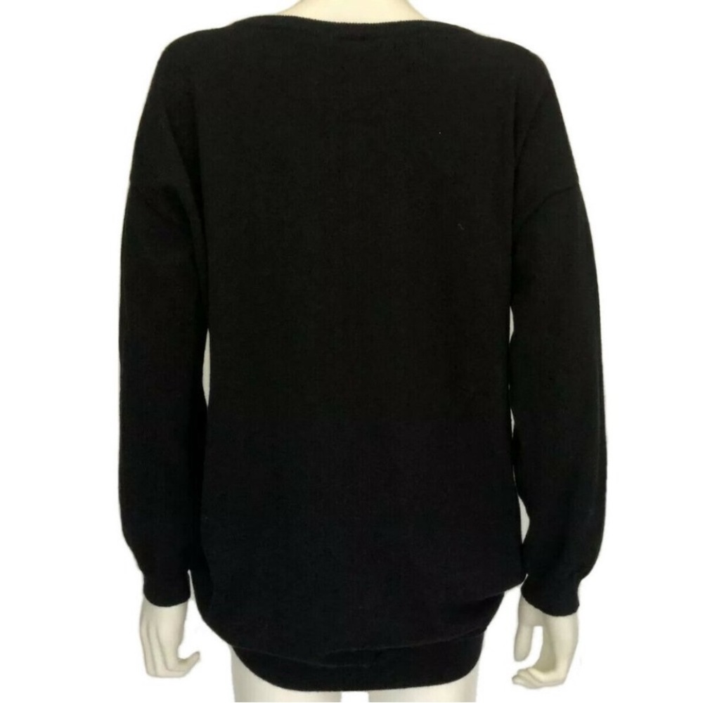 NWT Leggiadro Black V Neck Pull Over Sweater Size L - Picture 3 of 8
